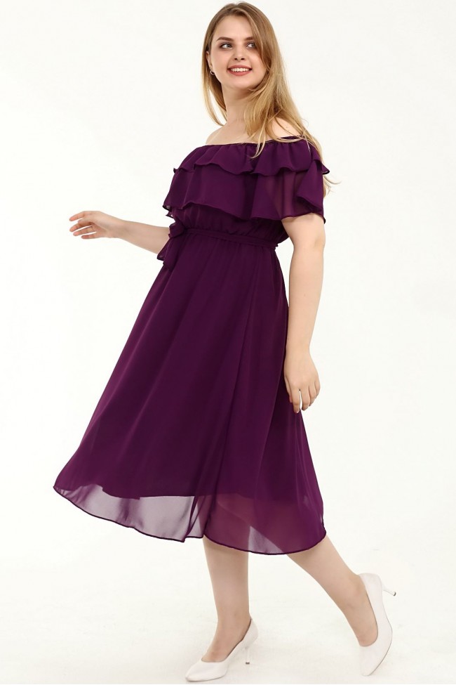 Violeta kleita ar siksnu