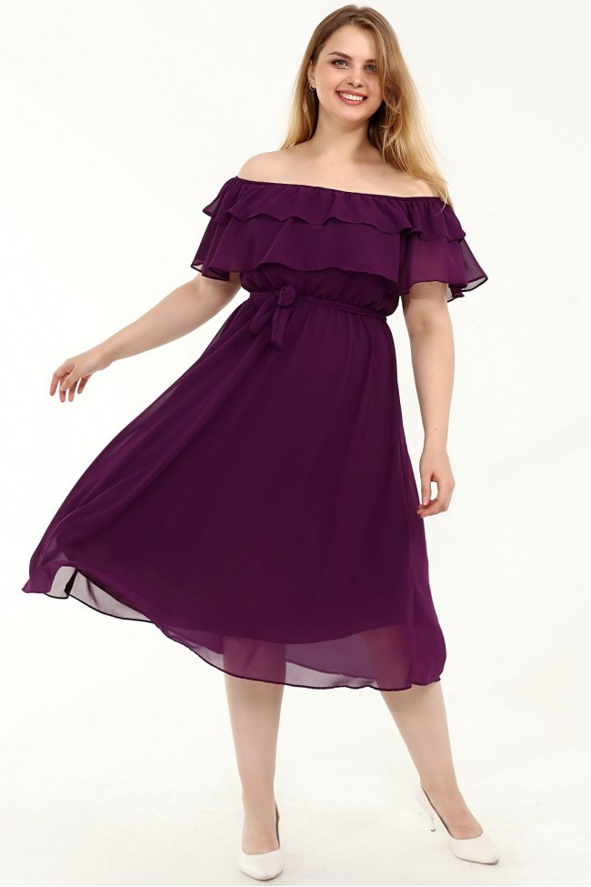 Violeta kleita ar siksnu